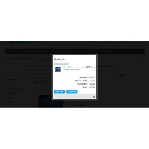 popup on add to cart