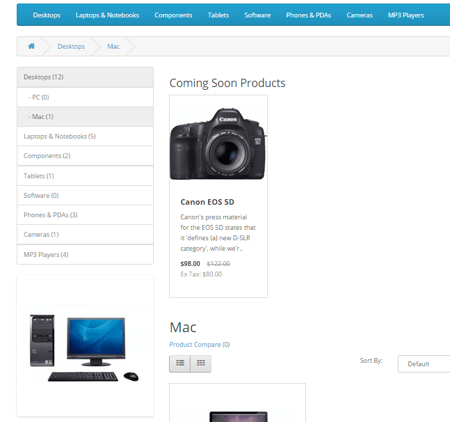 Coming Soon Opencart module