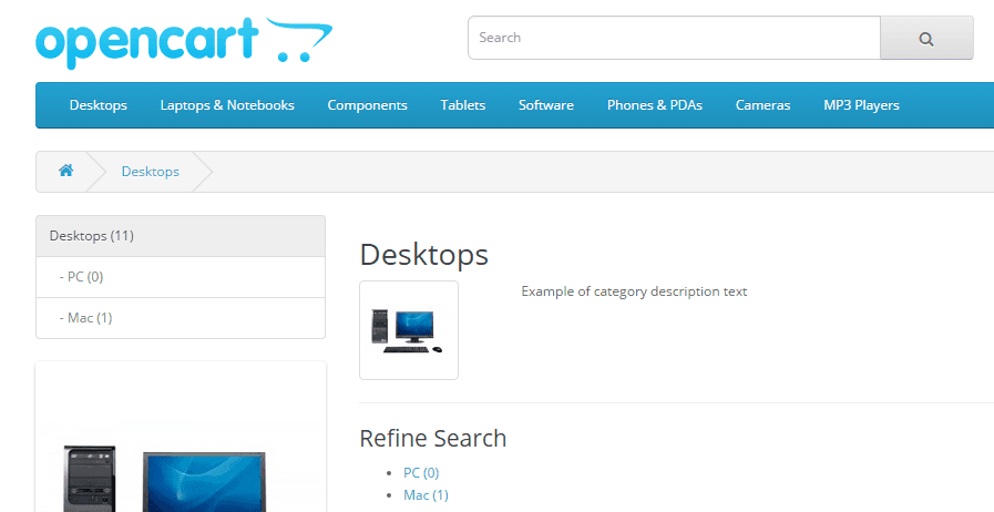 Only Sub Categories at Category Page