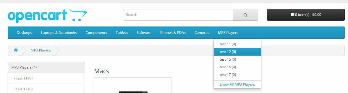 Limit number of sub-categories to show at OpenCart 2