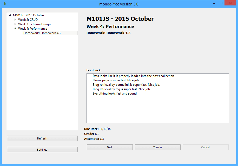 Featured image for The solution to HOMEWORK 4.3 M101JS: MongoDB for Node.js Developers