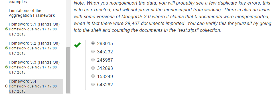 Featured image for The solution to Homework 5.4 M101JS: MongoDB for Node.js Developers