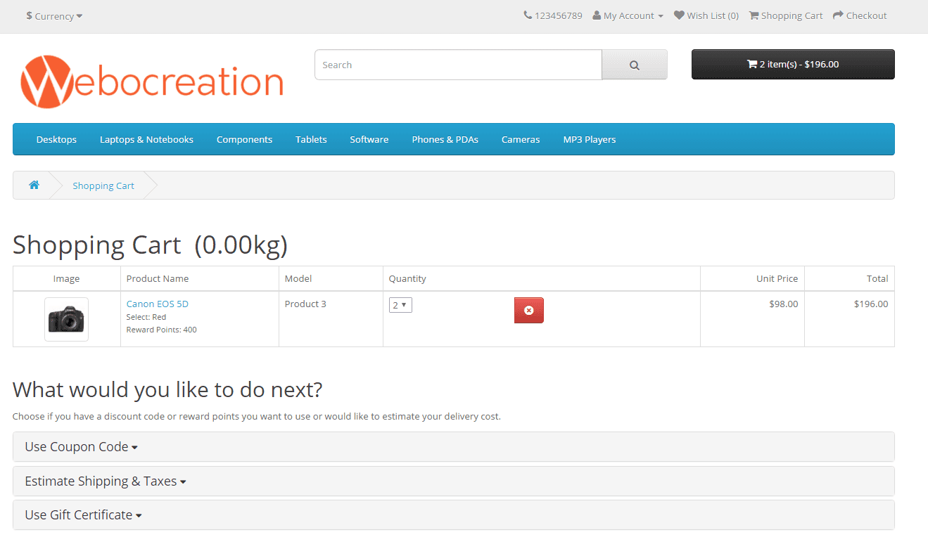 Featured image for Dropdown Quantity of Product in Cart Page Opencart 2.2