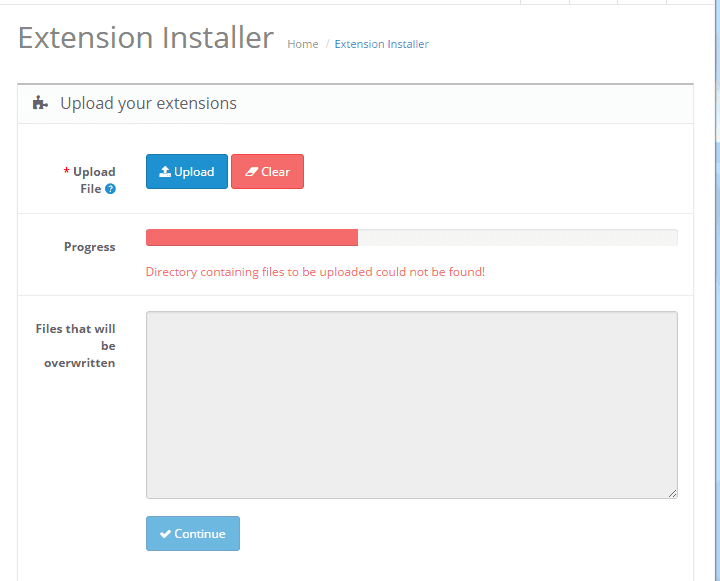 Featured image for The directory containing files to be uploaded could not be found: OpenCart error