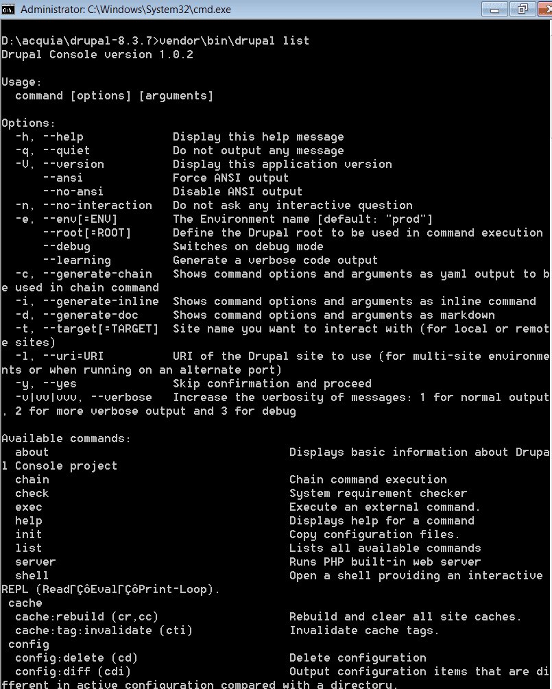 Featured image for Drupal Console: [ERROR] Command "site:status", is not a valid command name