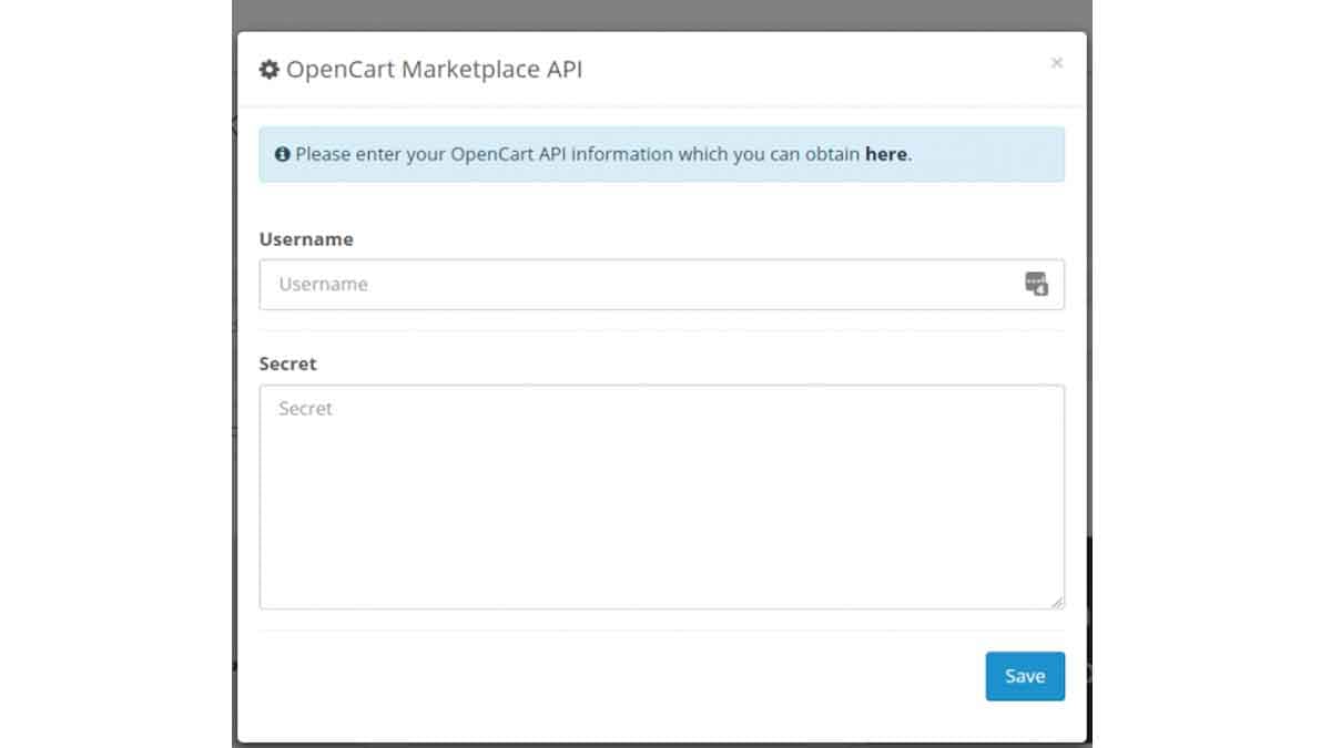 Opencart marketplace API