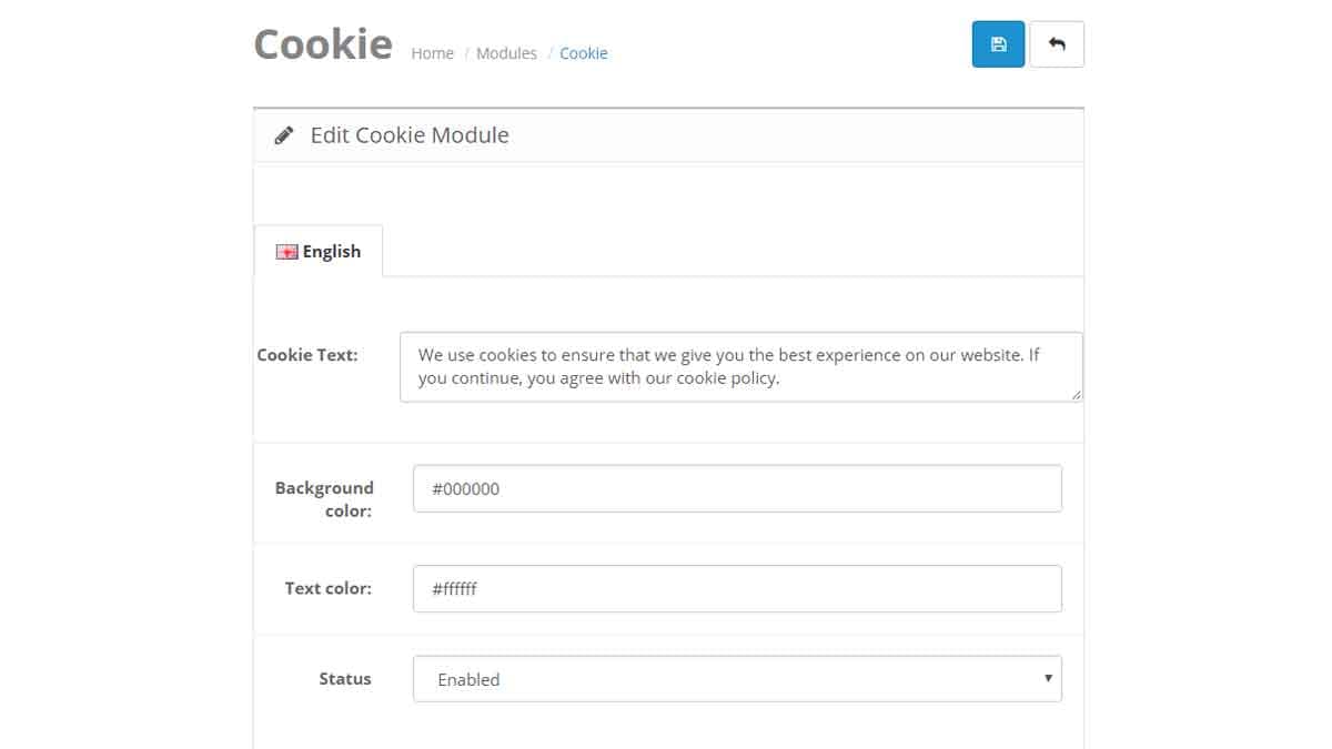 Cookies Opencart module for free
