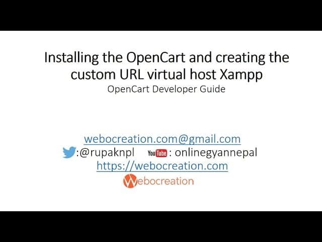 Featured image for Installing the OpenCart and creating the custom URL virtual host Xampp: OpenCart Module Development Video Tutorial