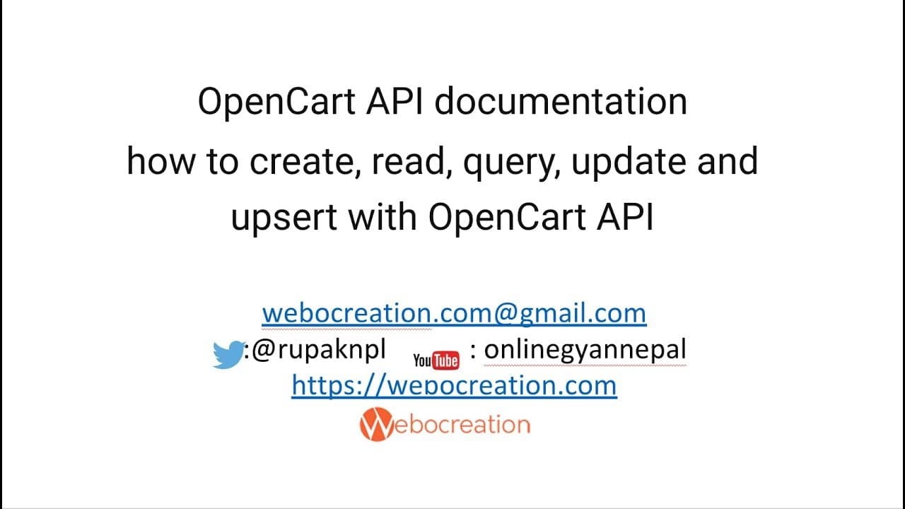 Featured image for OpenCart API documentation to create, read, query, update, and upsert