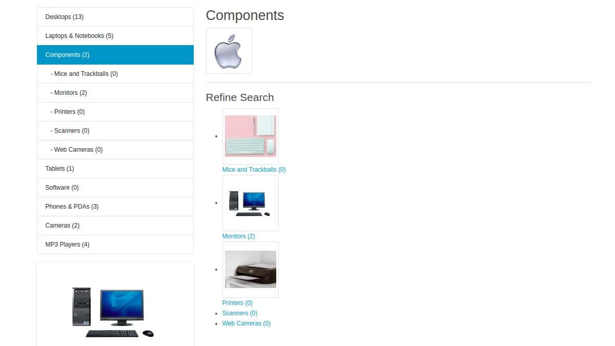 Opencart sub-categories