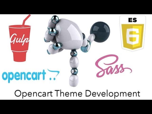Featured image for Opencart theme development environment setting up automation: Gulp, package.json, Yarn NPM setup