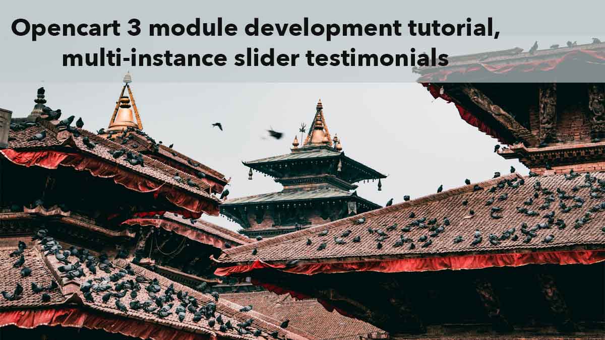 Opencart 3 module development tutorial