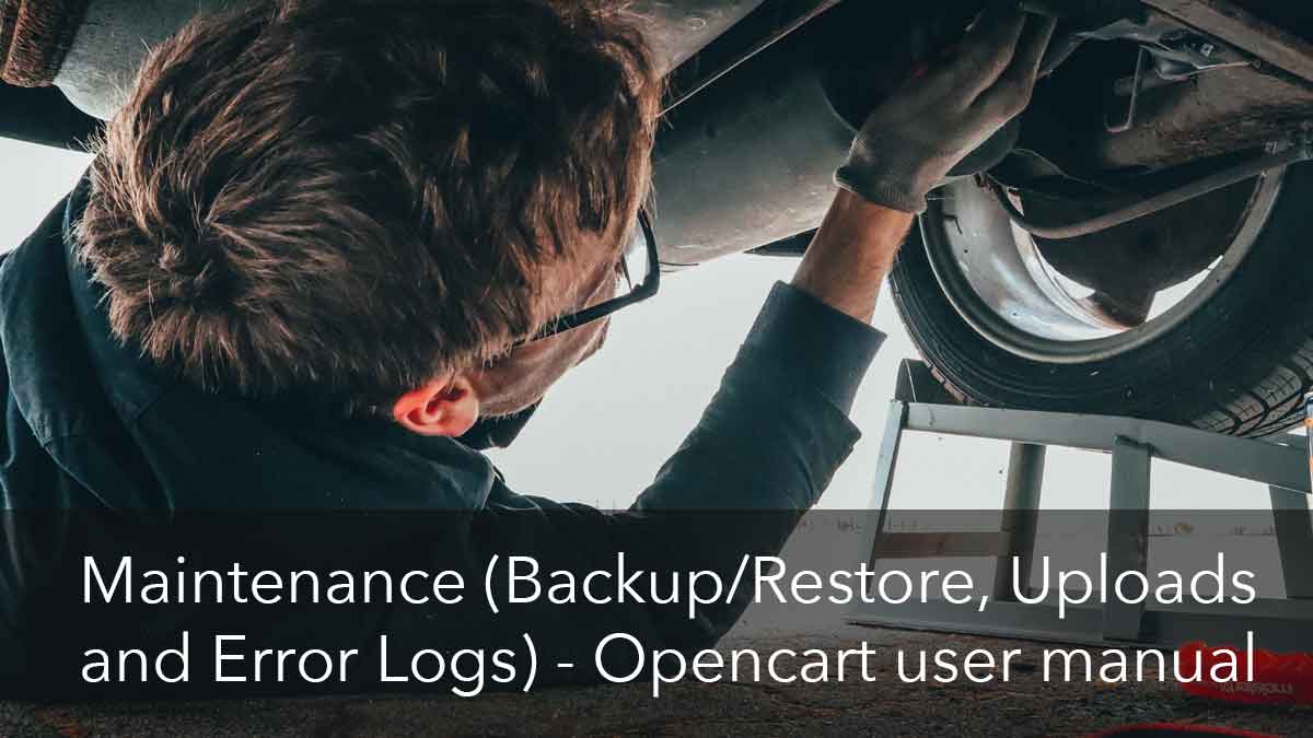 Maintenance Opencart