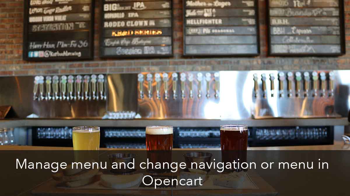 change opencart menu