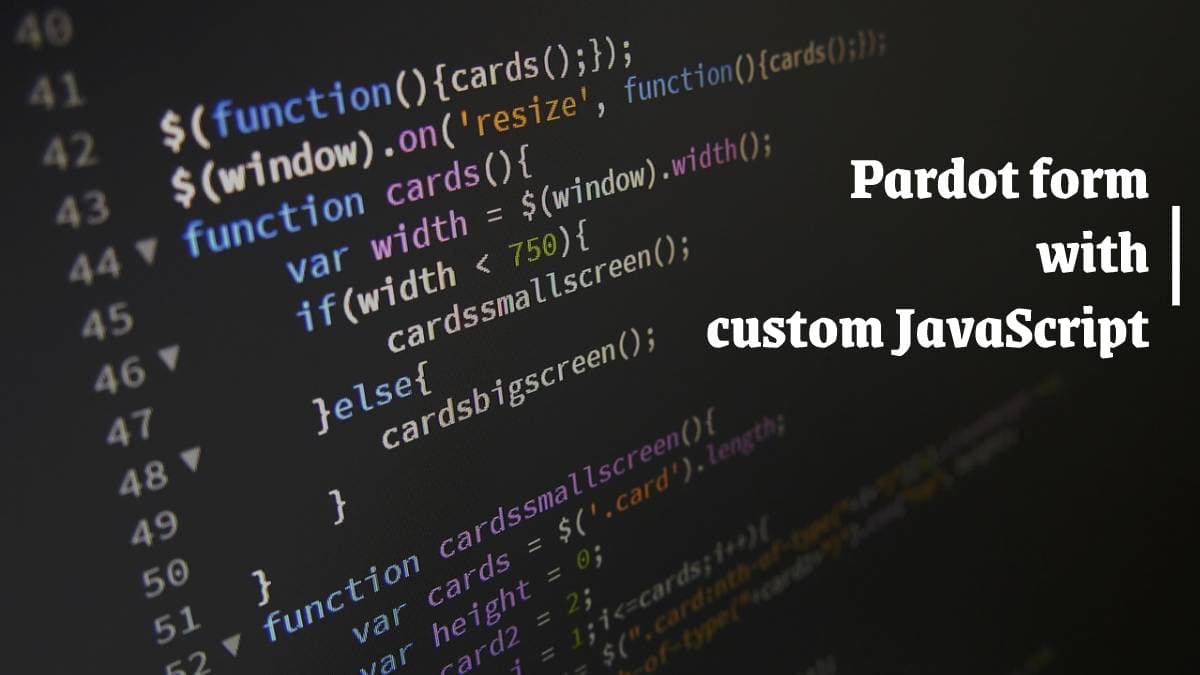 pardot with custom javascript