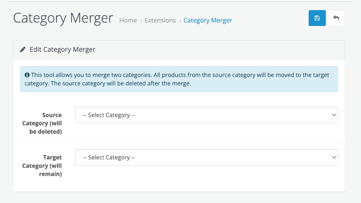 Merge OpenCart Categories Easily with the Category Merger Extension